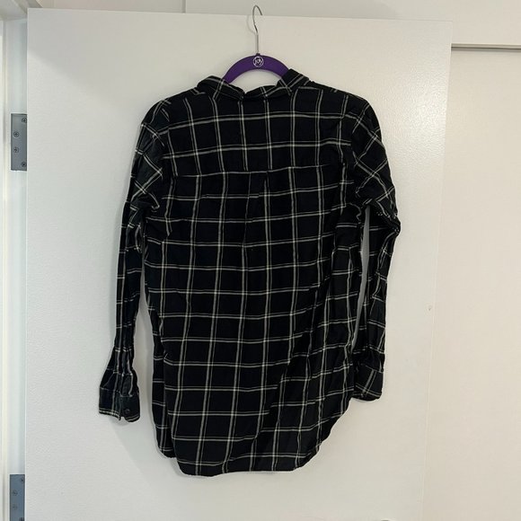 Madewell Classic Ex-Boyfriend Shirt in Black Windowpane Plaid, Size M - Picture 5 of 6